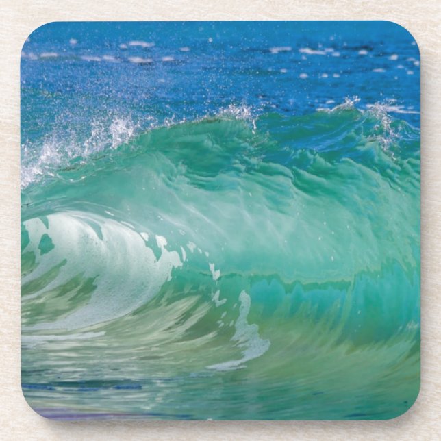 Blue Ocean Summer Beach Waves Getränkeuntersetzer (Vorderseite)