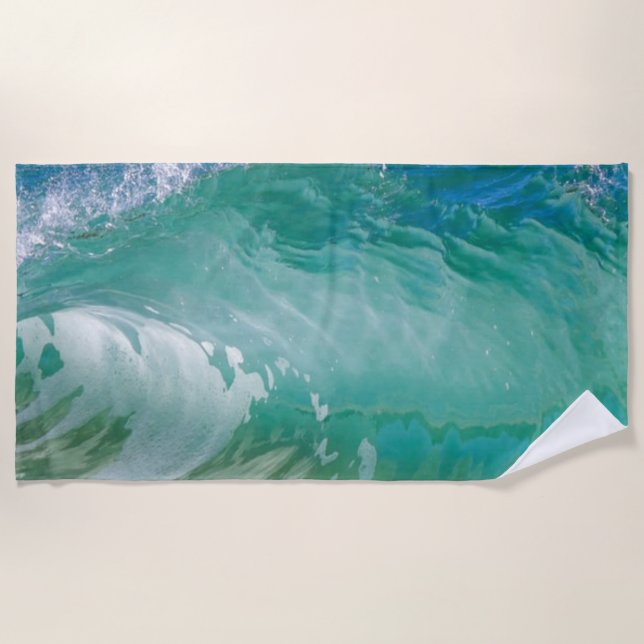 Blue Ocean Summer Beach Waves Strandtuch (Vorderseite)