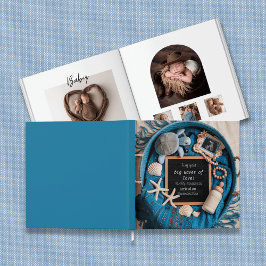 Blue Ocean Themed Baby Foto buchen Gästebuch