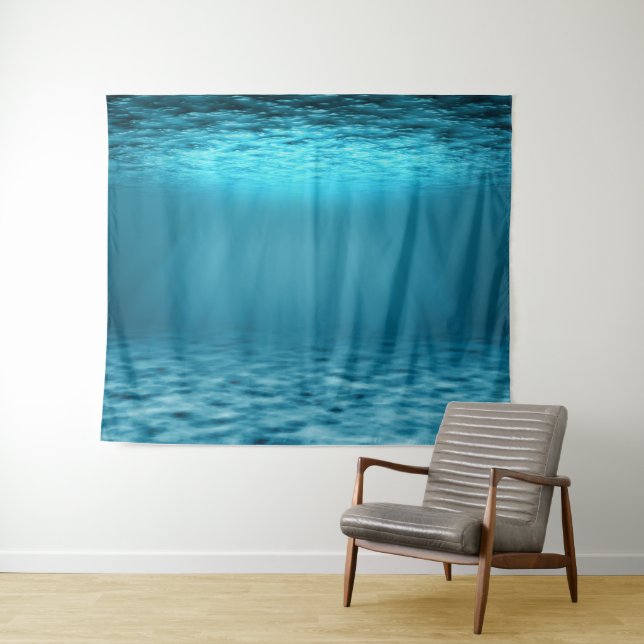 Blue Ocean Underwater Scene Wandteppich (Beispiel (Horizontal))