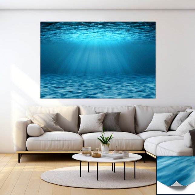 Blue Ocean Underwater Scene with Sunlight Rays Poster (Von Creator hochgeladen)