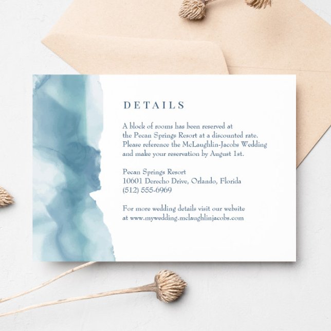 Blue Ocean Watercolor Hochzeitskarte RSVP Karte (Von Creator hochgeladen)