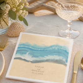 Blue Ocean Wave Dinner Napkins Serviette
