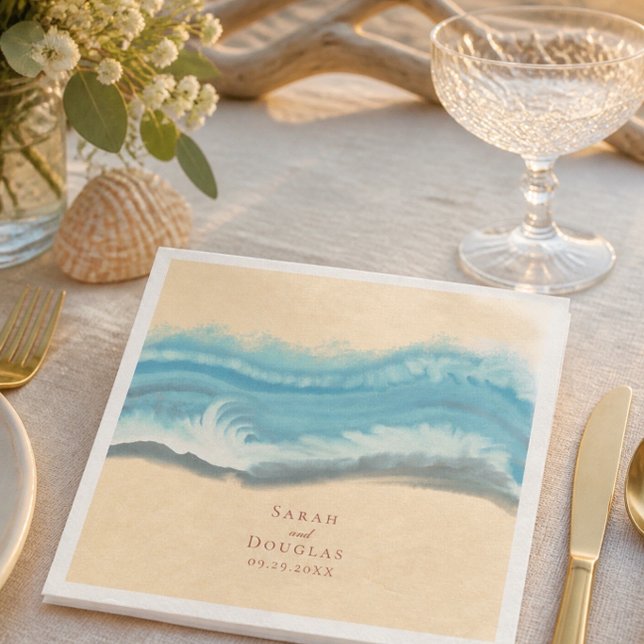 Blue Ocean Wave Dinner Napkins Serviette (Von Creator hochgeladen)