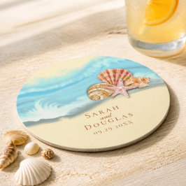 Blue Ocean Wave Wedding Paper Untersetzer