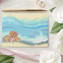 Blue Ocean Wave Wedding Suite Envelope