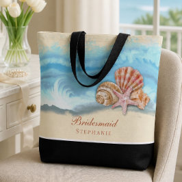 Blue Ocean Wave Wedding Tote Bag Tasche