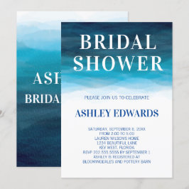 Blue Ocean Waves Bridal Dusche Einladung