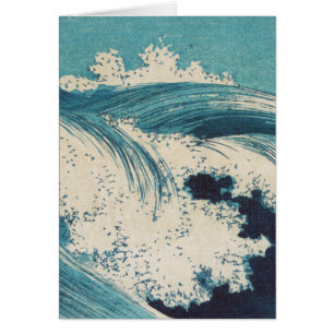 Blue Ocean Waves Japanisches Holzschnitt