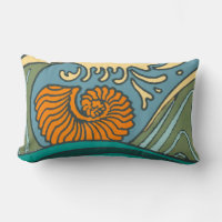 Blue Ocean Waves Nautilus Seashell Muster Nouveau