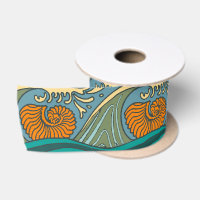 Blue Ocean Waves Nautilus Seashell Muster Nouveau