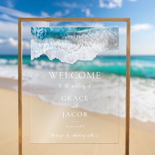 Blue Ocean Waves Plage tropicale Mariage Bienvenue