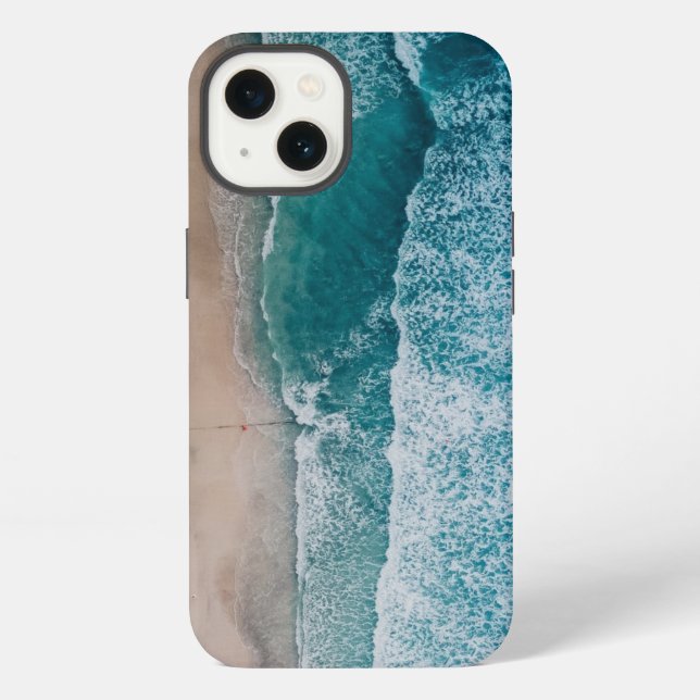 Blue Ocean Waves Sandstrand iPhone Hülle (Rückseite)