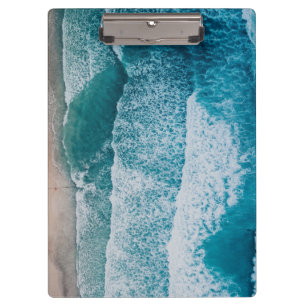 Blue Ocean Waves Sandstrand Klemmbrett