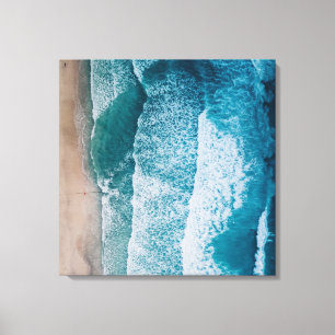 Blue Ocean Waves Sandstrand Leinwanddruck