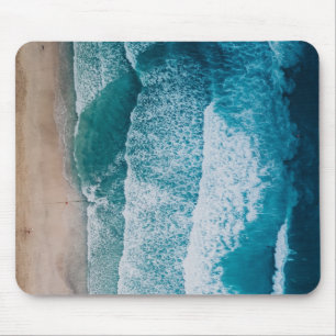 Blue Ocean Waves Sandstrand Mousepad