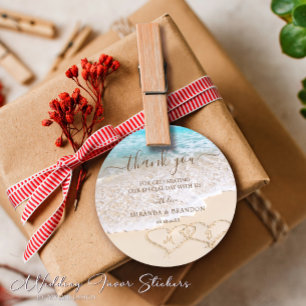 Blue Ocean Waves Tropical Beach Hochzeit Vielen Da Runder Aufkleber