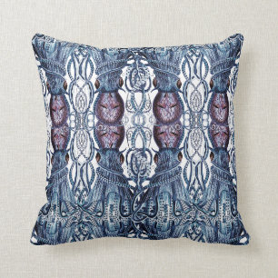 Blue Octopus moderne Küstenschifffahrt Blau Weiß l Kissen