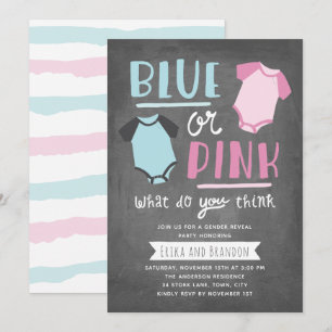 Blue oder Pink Baby Gender Reveal Party Chalkboard Einladung