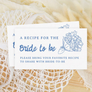 Blue off Market Brautparty Aktien ein Rezept Begleitkarte
