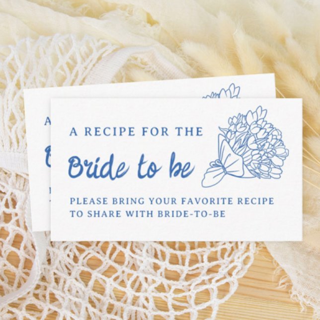 Blue off Market Brautparty Aktien ein Rezept Begleitkarte (Von Creator hochgeladen)