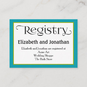 Blue Ogee Wedding Registrierungskarte Begleitkarte