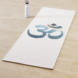 Blue Om Mantra Yoga Mat Water Ocean Meditation Yogamatte