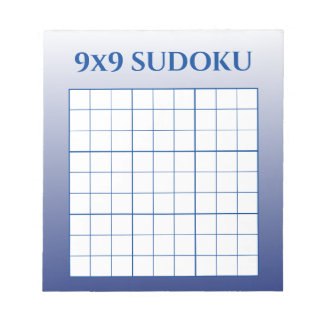 Blue Ombre 9 von 9 Sudoku Template Notizblock