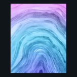 Blue Ombre Abstrakt Agate II Wasserfarben Kunst Poster<br><div class="desc">Eine farbenfrohe und trendige Aquarellmalerei mit abstrakter Kunstdrucke mit einem modernen,  inspirierten blauen,  lila und aqua ombre.</div>
