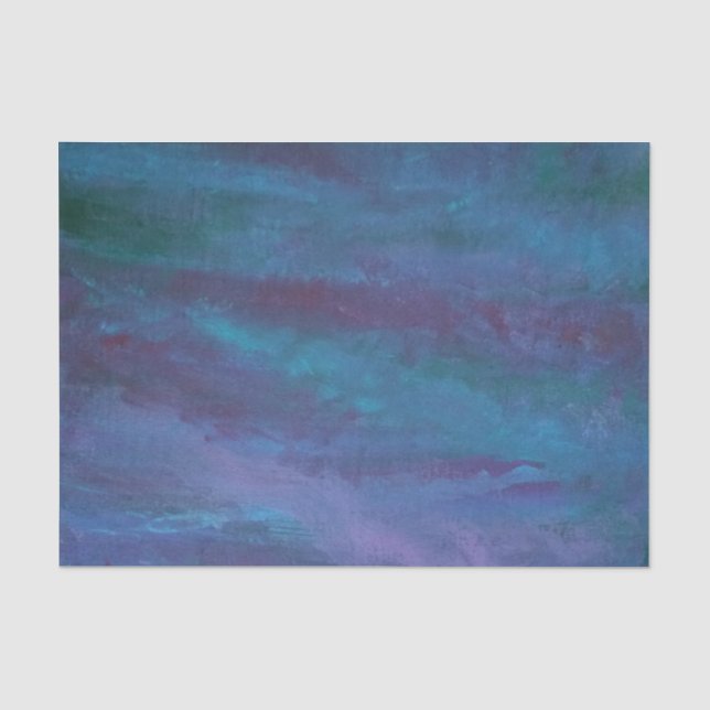 Blue-Ombre Abstrakt | Türkisfarbenes Aquamarines V Seidenpapier (Vorderseite)