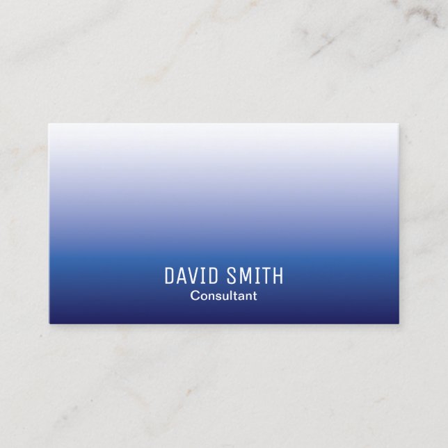 Blue Ombre Beruflich Consultant Business Card Visitenkarte (Vorderseite)