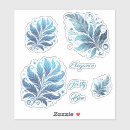 Blue Ombre Filigree Christmas Aufkleber