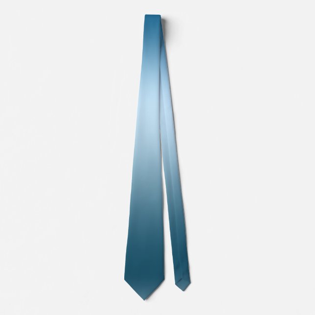 Blue Ombre Gradient Mens Neck Tie Krawatte (Vorderseite)