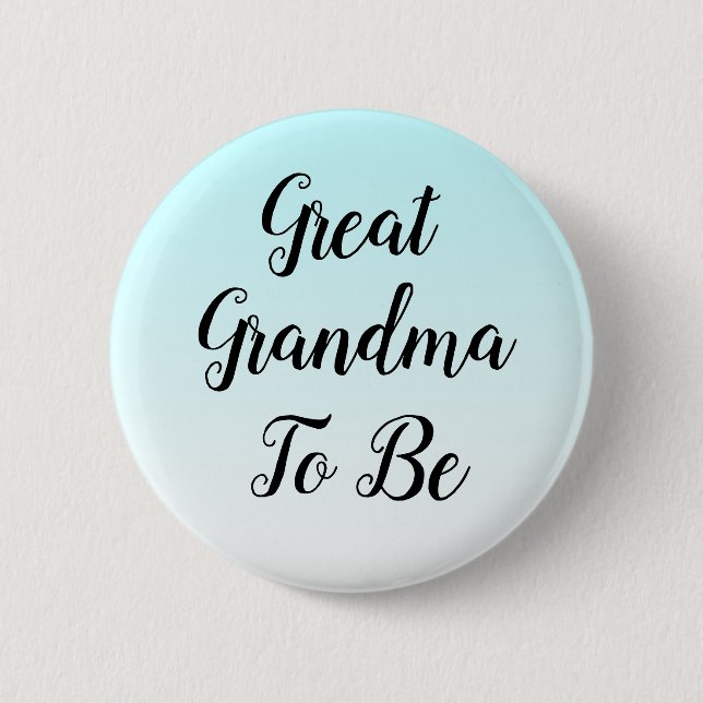 Blue Ombre Great Oma, um Baby Dusche Geschenk Button (Vorderseite)