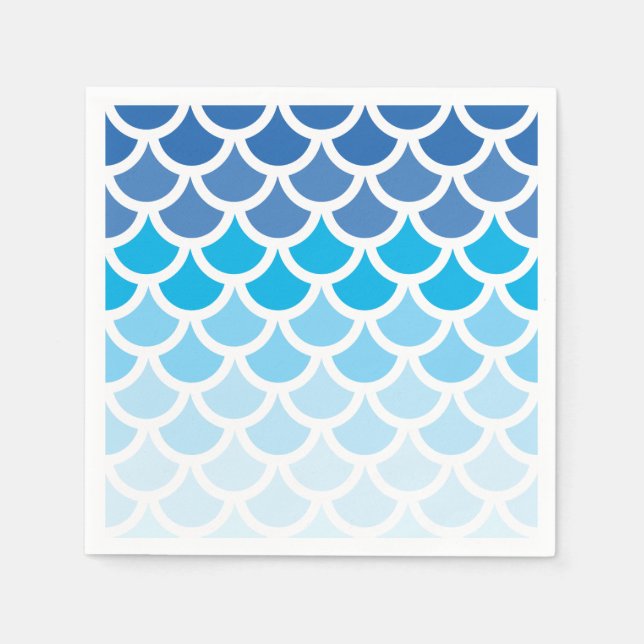 Blue Ombre Mermaid Scales Serviette (Vorderseite)