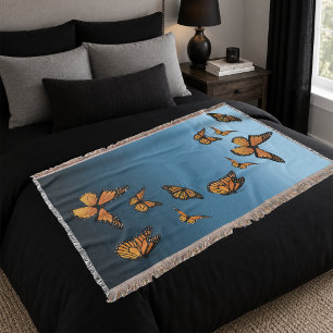 Blue Ombre Monarch Butterflies Decke