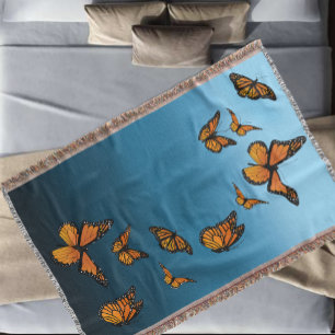 Blue Ombre Monarch Butterflies Decke