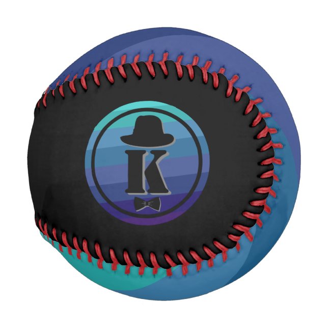 Blue Ombre Name Initial Monogram for Men Baseball (Vorne Rechts)