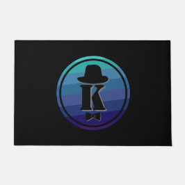 Blue Ombre Name Initial Monogram for Men Fußmatte