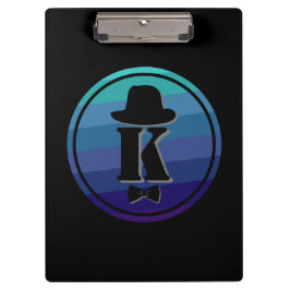 Blue Ombre Name Initial Monogram for Men Klemmbrett