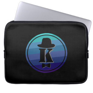 Blue Ombre Name Initial Monogram for Men Laptopschutzhülle