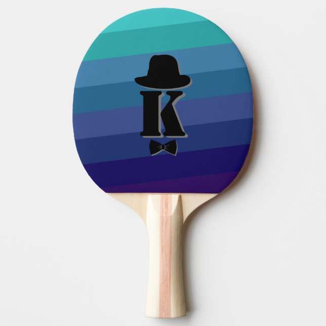 Blue Ombre Name Initial Monogram for Men Tischtennis Schläger (Vorderseite)