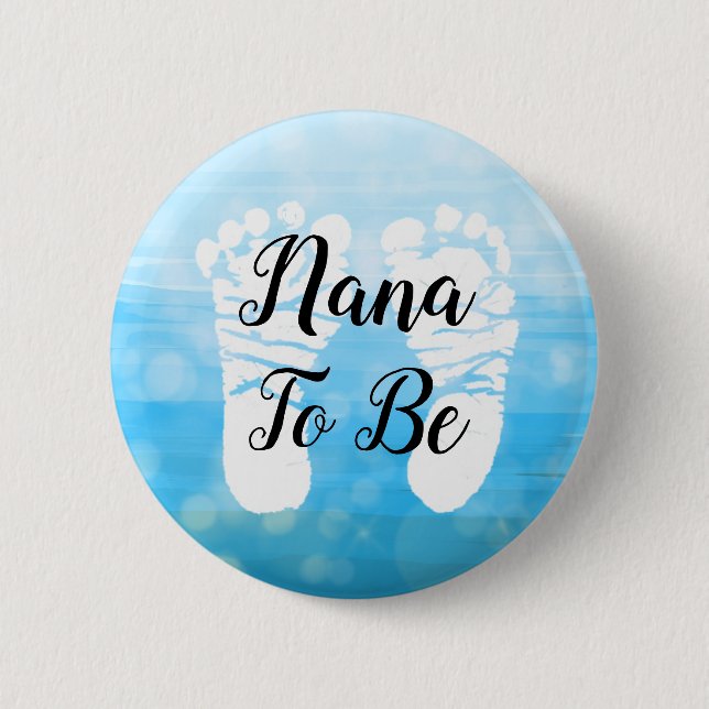 Blue Ombre Nana zu Baby Showknopf Button (Vorderseite)