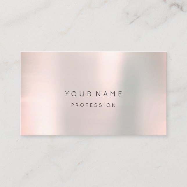 Blue Ombre Pearly Abstrakt Minimal Smoky Metal Visitenkarte (Vorderseite)