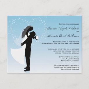 Blue Ombre Silhouette Formal Wedding Einladung