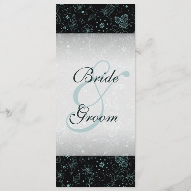 Blue on Black Floral Border Program Programm (Vorderseite)