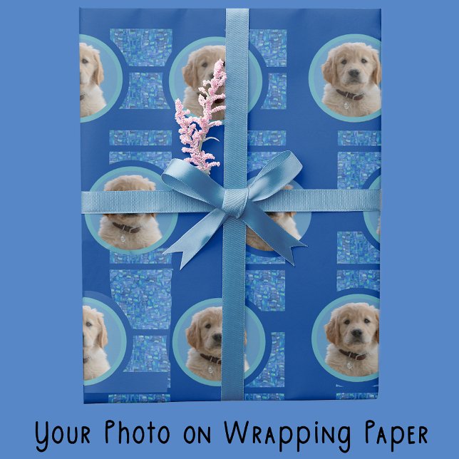 Blue on Blue Hunde Lovers Pet Mamas Wrapping Paper Geschenkpapier (Von Creator hochgeladen)
