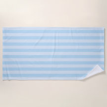 Blue on Light Blue Stripes Classic Beach Towel