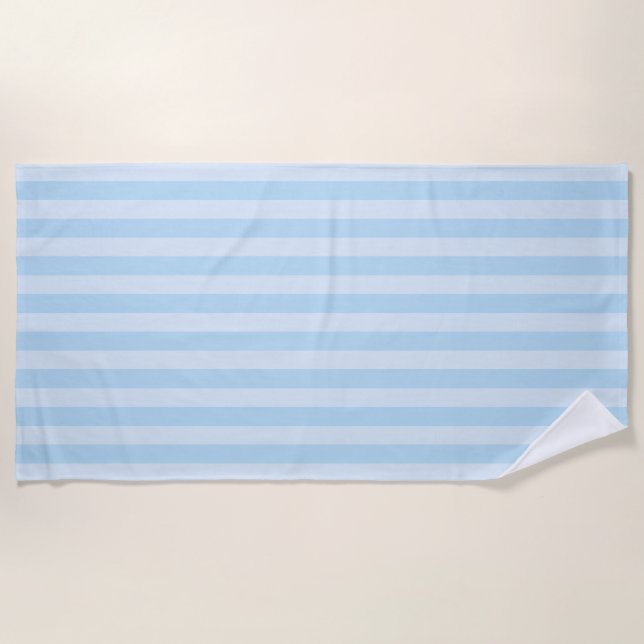 Blue on Light Blue Stripes Classic Beach Towel Strandtuch (Vorderseite)