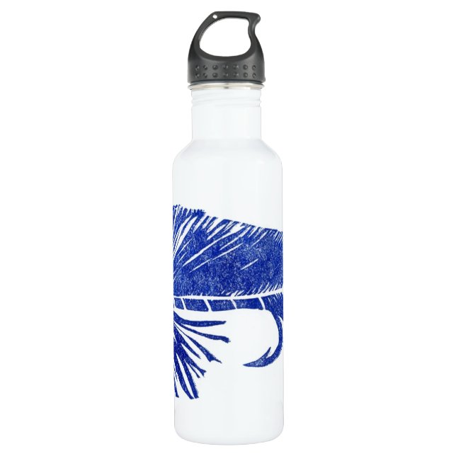 "Blue on White Matuka" Streamer Wasserflasche Edelstahlflasche (Vorderseite)
